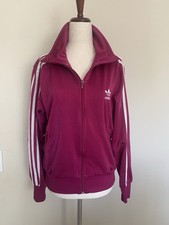 Adidas  s Firebird Womens Track Jacket Size Medium Magenta Pink Zip Up Athletic