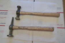 Lot Of 2 Vintage Unmarked Auto Body Hammers. Long Pick