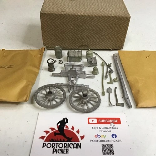 Early Unbranded Pewter Civil War British Cart Wagon Parts Restore Small Scale
