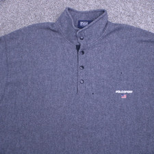 Vintage 90s Ralph Lauren Polo Sweater Mens 2XL Gray Fleece Pullover Made in USA