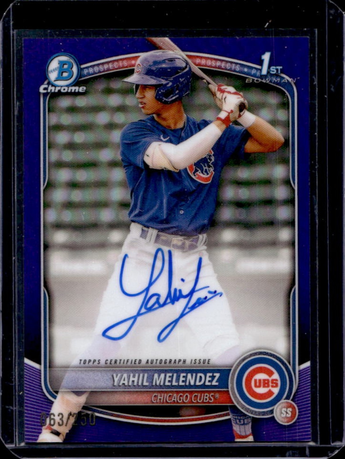 2025 Bowman Chrome Yahil Melendez Auto Purple Refractor 1st #63/250