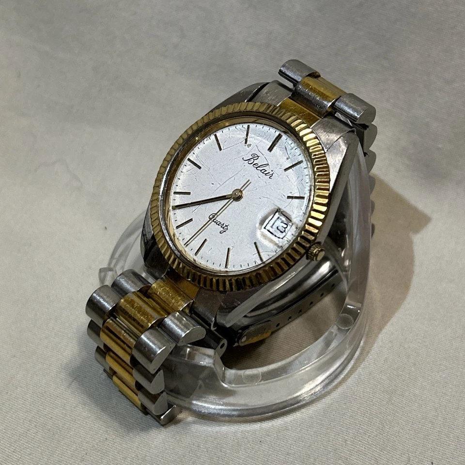 Vintage Belair Stainless Steel Men's Sport Watch Quartz Bubble Date Magnifier  - Image 2 of 4