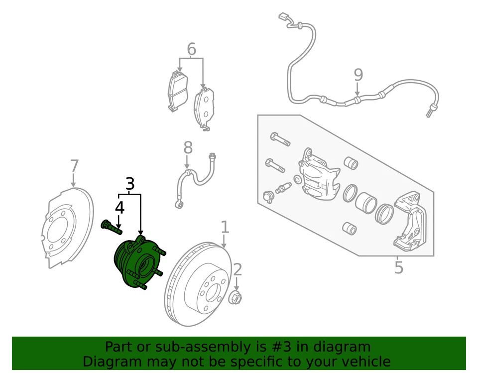 Buje y cojinete de eje delantero genuino Nissan 40202-3ZG1A Foto 4 de 4
