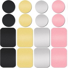 ACKLLR 16 Pieces Phone Car Mount Metal Plate 4Black 4Silver 4Gold 4Rose Gold