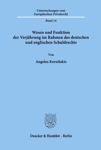 Wesen Und Funktion Der VerjäHrung Im Rahmen Des Deutschen Und Englischen...-image