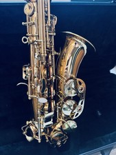 Alto Saxophone Gold Finish Unbranded with Case Plays Well,