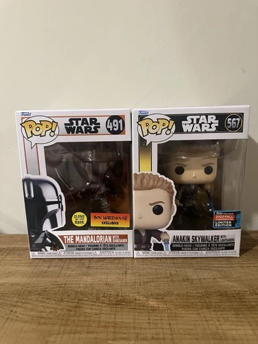 Funko Pop Star Wars #567 Anakin Skywalker, #491 The Mandalorian (protector)