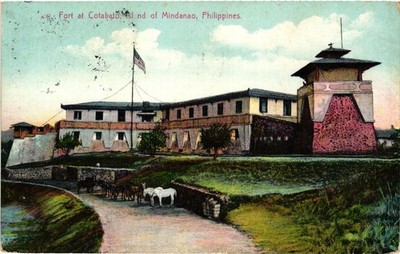 PC PHILIPPINES ISLAND OF MINDANAO FORT AT COTOBATO VINTAGE POSTCARD (b63127)