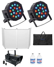 Rockville RFAAW DJ Event Facade Booth Travel Bag Fogger Fluid 2 RGB Wash Lights