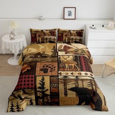 Boys Girls Bear Wild Animal Comforter Set Size, Cute Deer Full Multi A07