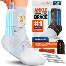 Dr. Brace Breathable Ankle Brace for Sprained Ankle Removable Stablizer Size S