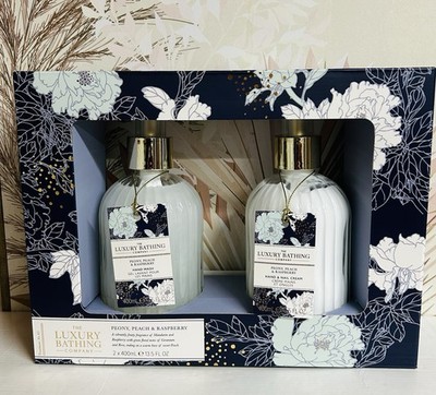 The Luxury Bathing Co. ~ Peony, Peach & Raspberry Hand Wash & Lotion 13.5 oz 