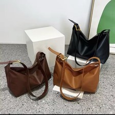 Women's Shoulder Bag Black Brown Tan with Zipper Gold Hardware Solid Pattern
