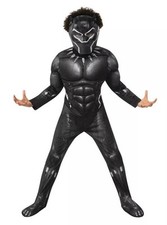 Boys Marvel Endgame Deluxe BLACK PANTHER Muscle Costume Size Large 12/14 NWT