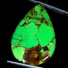 18.20Cts AA Lab-Created Green Copper Turquoise Pear Cabochon 20X30X3MM