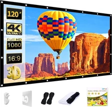 120 Inch Foldable Washable Projector Screen for Indoor Outdoor Home Theater