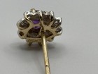 STUNNING 14K Gold Amethyst and Diamond Halo Stud Pierced Earrings — photo 8