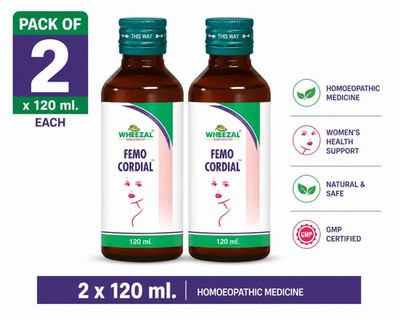 Wheezal Femocordial Syrup 120ml Pack of 2 Homeopathic Free Shipping