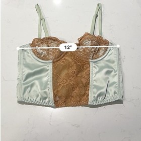 Satin Lace Babydoll Corset Women's XS Boned Coquette Festival Layering