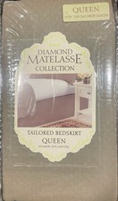 Diamond Matelasse Tailored Bedskirt Queen Taupe