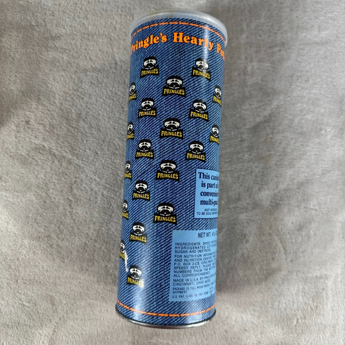 Vintage 1970s PRINGLES Country Style Chips Can Container Blue | eBay