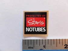 1" STANS NO TUBES Red/Wht Bike Ride Road Hike Run Outdoor Bicycle STICKER DECAL