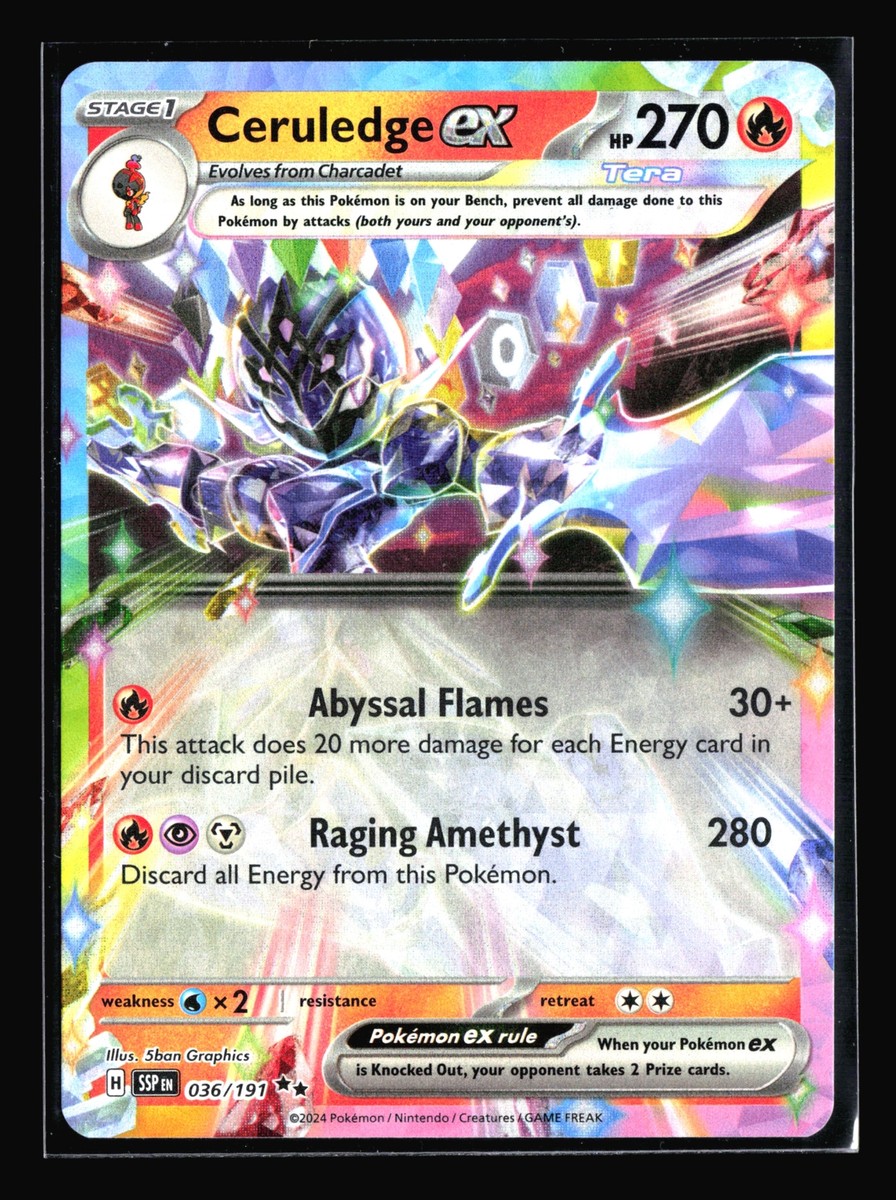 Ceruledge Ex 2024 Surging Sparks #036/191 SSP Double Rare Pokemon