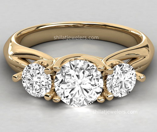 Lab grown diamond engagement ring 2.32 carat round cut G/VS2 14k yellow gold - Picture 3 of 9