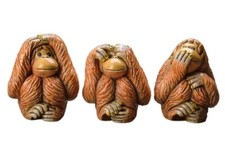 Drei Affen: nichts hören, sehen, sagen - Keramik handgefertigt - Uruguay