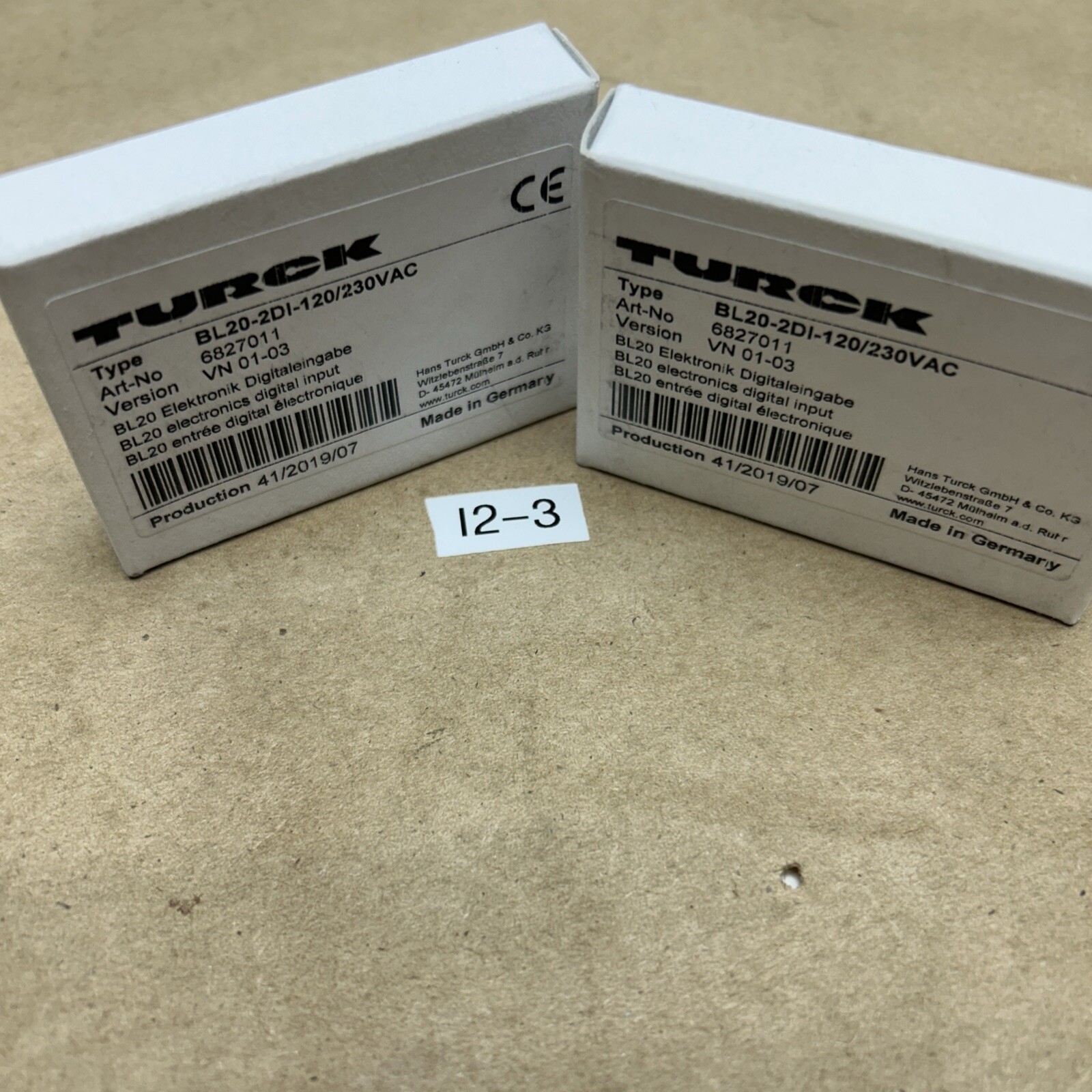 (2) Turck BL20-2DI-120/230VAC BL20 Electronic Input Module 120/230V AC (6827011)