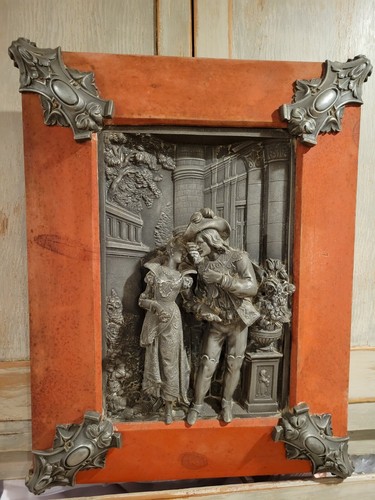 Antique 18th-early 19th Centry Spelter VICTORIAN ART SCULPTURE High RELIEF 21"