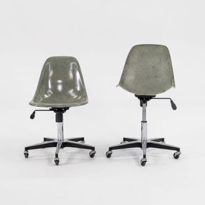 2010s Modernica Eames Fiberglass Side Shell Chairs w/ Rolling Bases 2x Avail