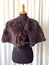 Per Te By Krizia Fur Stole Cape With Pom Pom