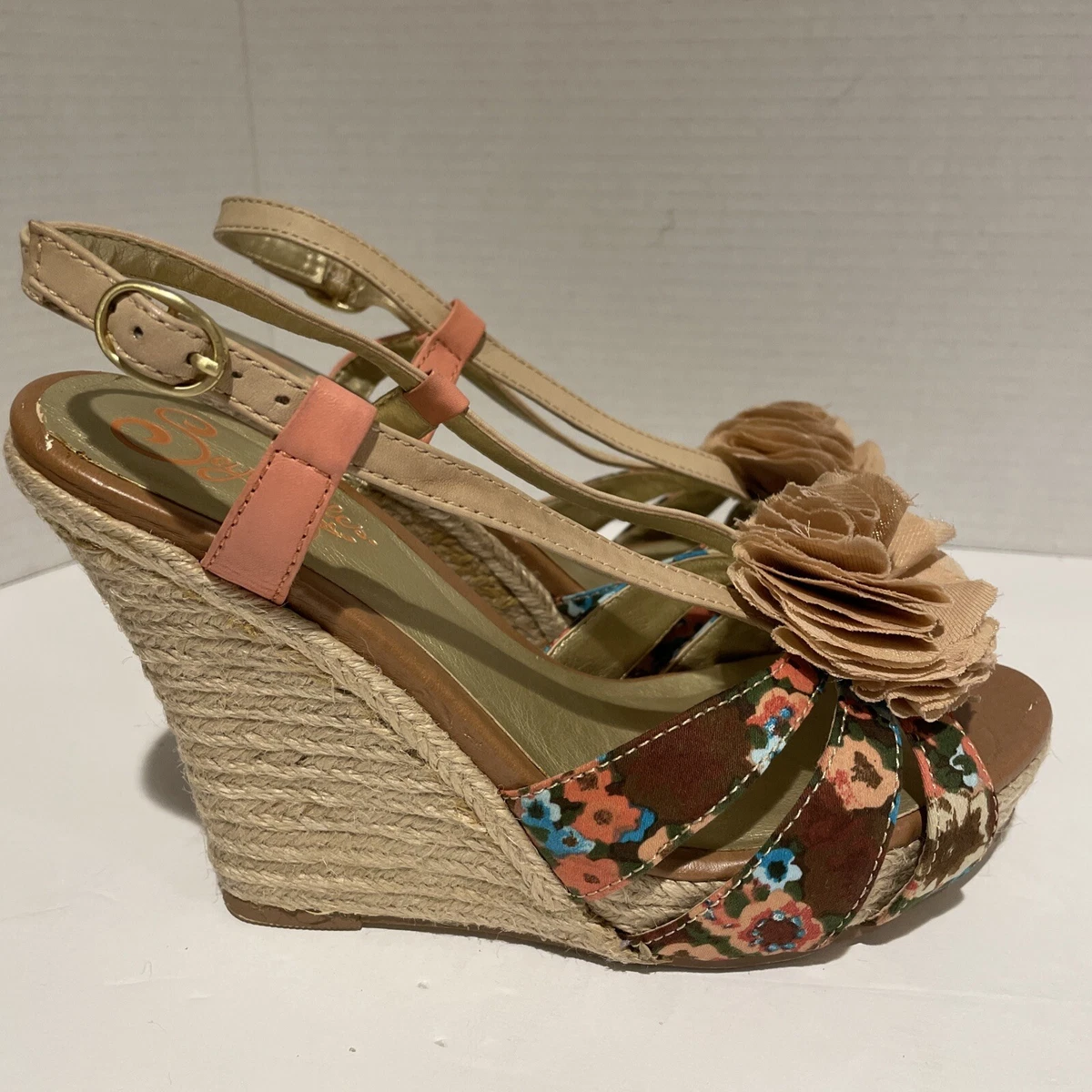 Seychelles Anthropologie Espadrille Wedge Sandals Size 7.5 Multicolor Floral