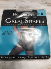 New Vtg No Nonsense GREAT SHAPES Pantyhose Size B Almost Black Sheer Toe
