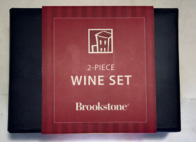 Brookstone 2 - Piece Wine Set Mint In Box Corkscrew & Stopper