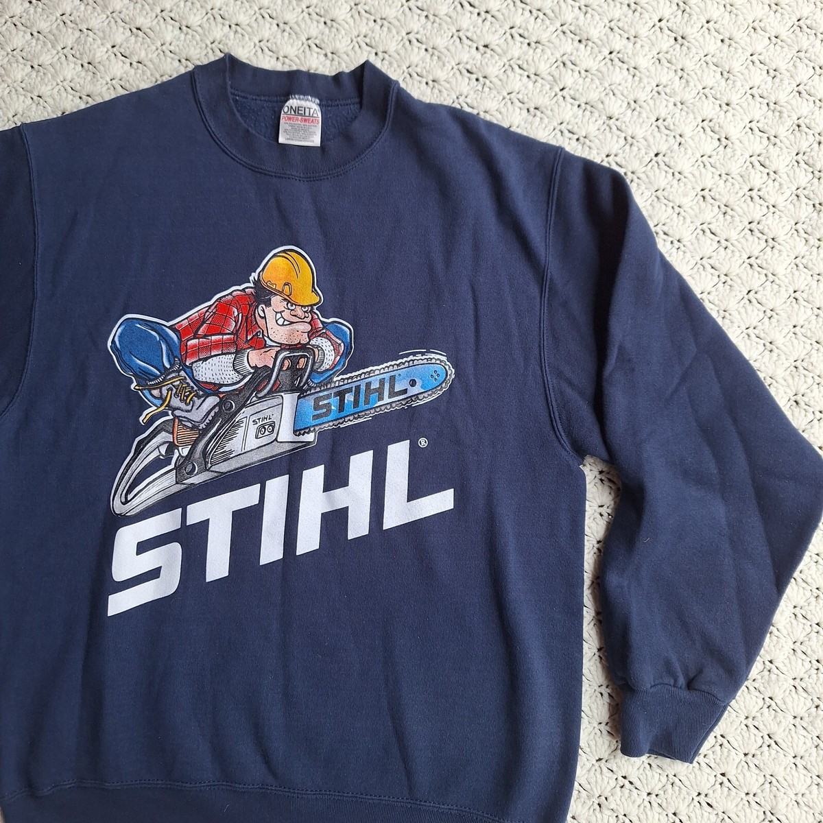 Vtg Stihl Outdoor Power Equipment Chainsaw Logger Crewneck