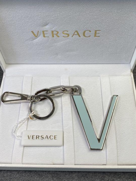 GIANNI VERSACE キーチェーン キーリング Gianni Versace Keychain V Logo Light Blue | eBay