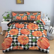 Pumpkin Doona Duvet Cover Bedding Set Single Double King Quilt Covers Gift