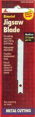 Ace Bimetal Jigsaw Blade 1 Only 082901036876 Medium 21 Teeth Ace Bimetal Jigsaw Blade 1 Only 082901036876 Medium 21 Teeth