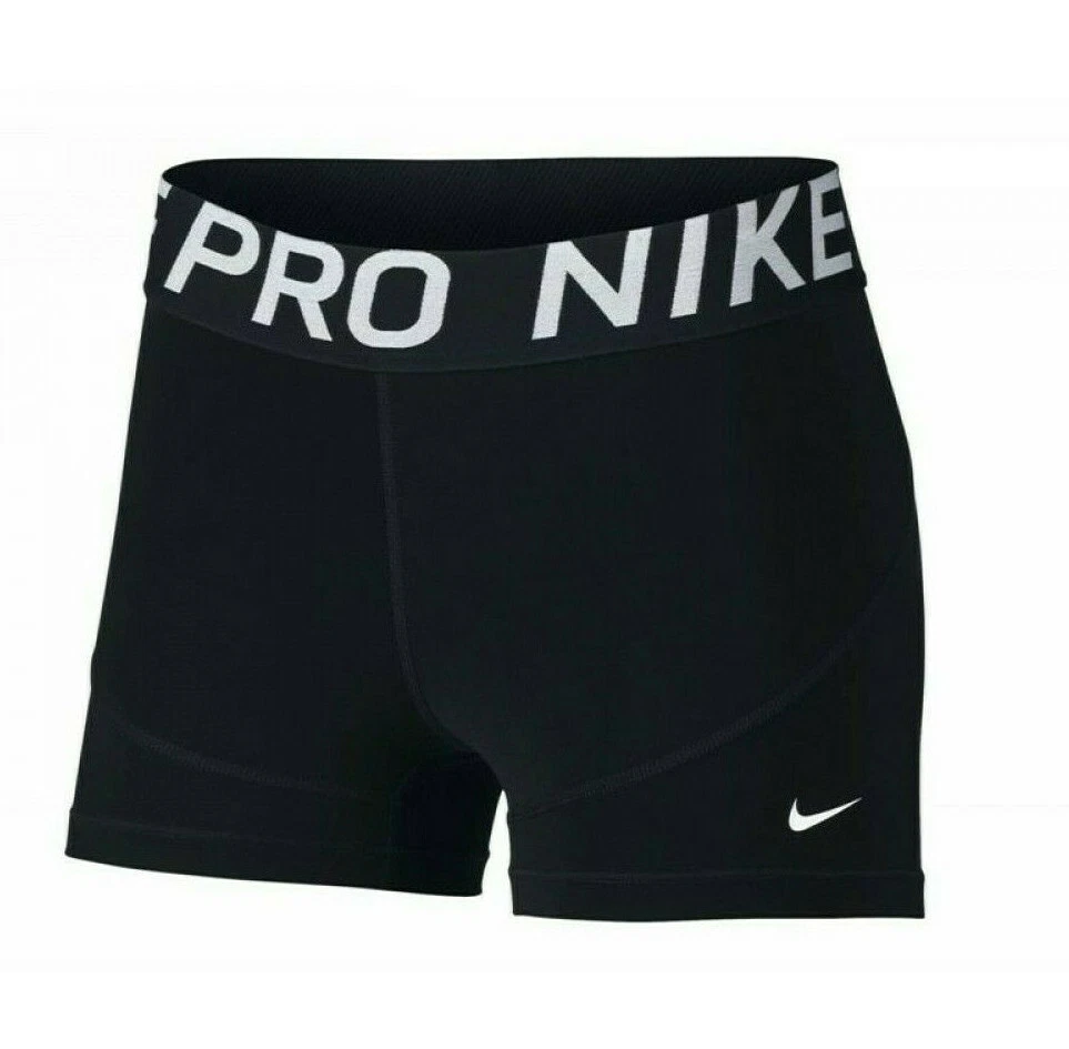 NIKE PRO Women&#039;s 3.0&#034; COMPRESSION Shorts-Black/White, AO9977-010 | eBay