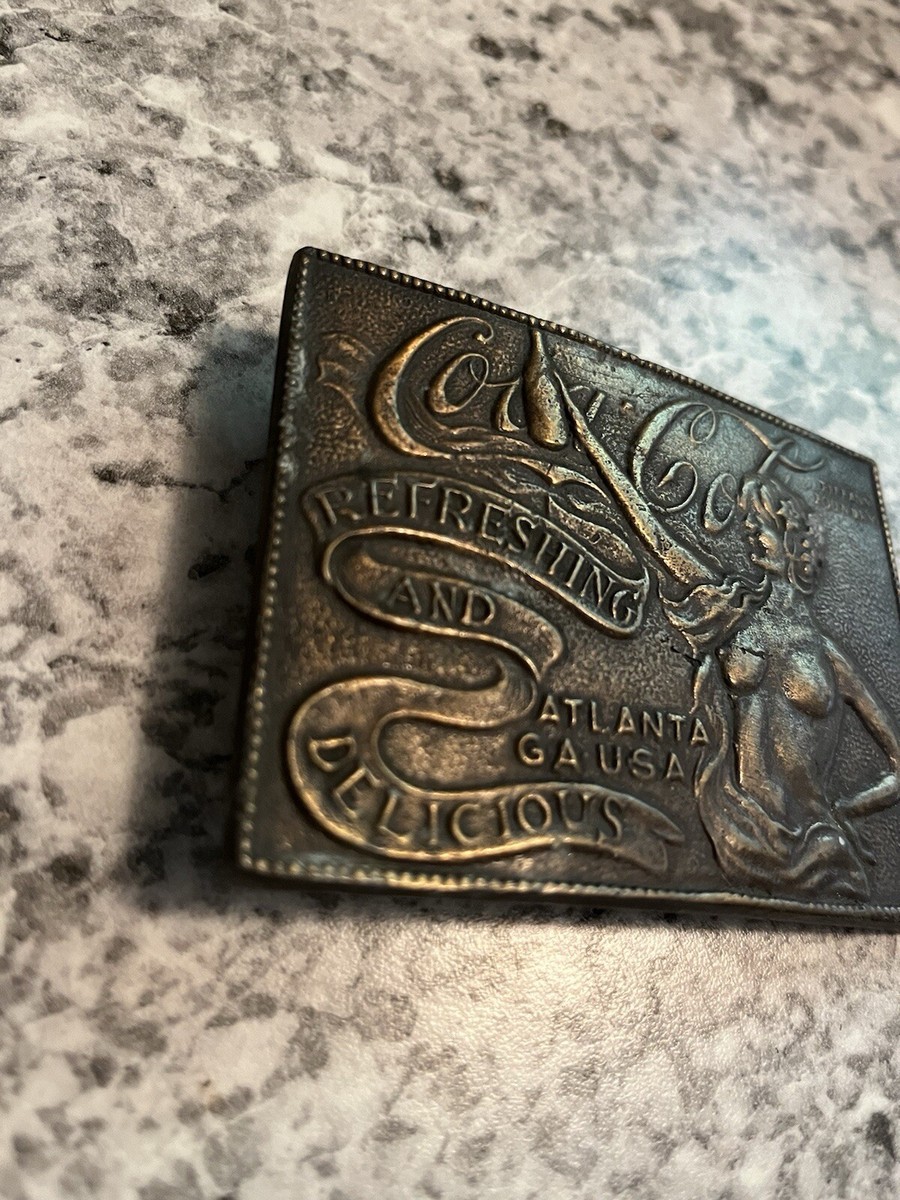Vintage Coca-Cola Solid Brass Belt Buckle Lady Tiffany  display picture 2