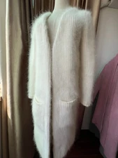 Angora Blended Fluffy Fuzzy Cardigan Super Soft Sweater Chunky