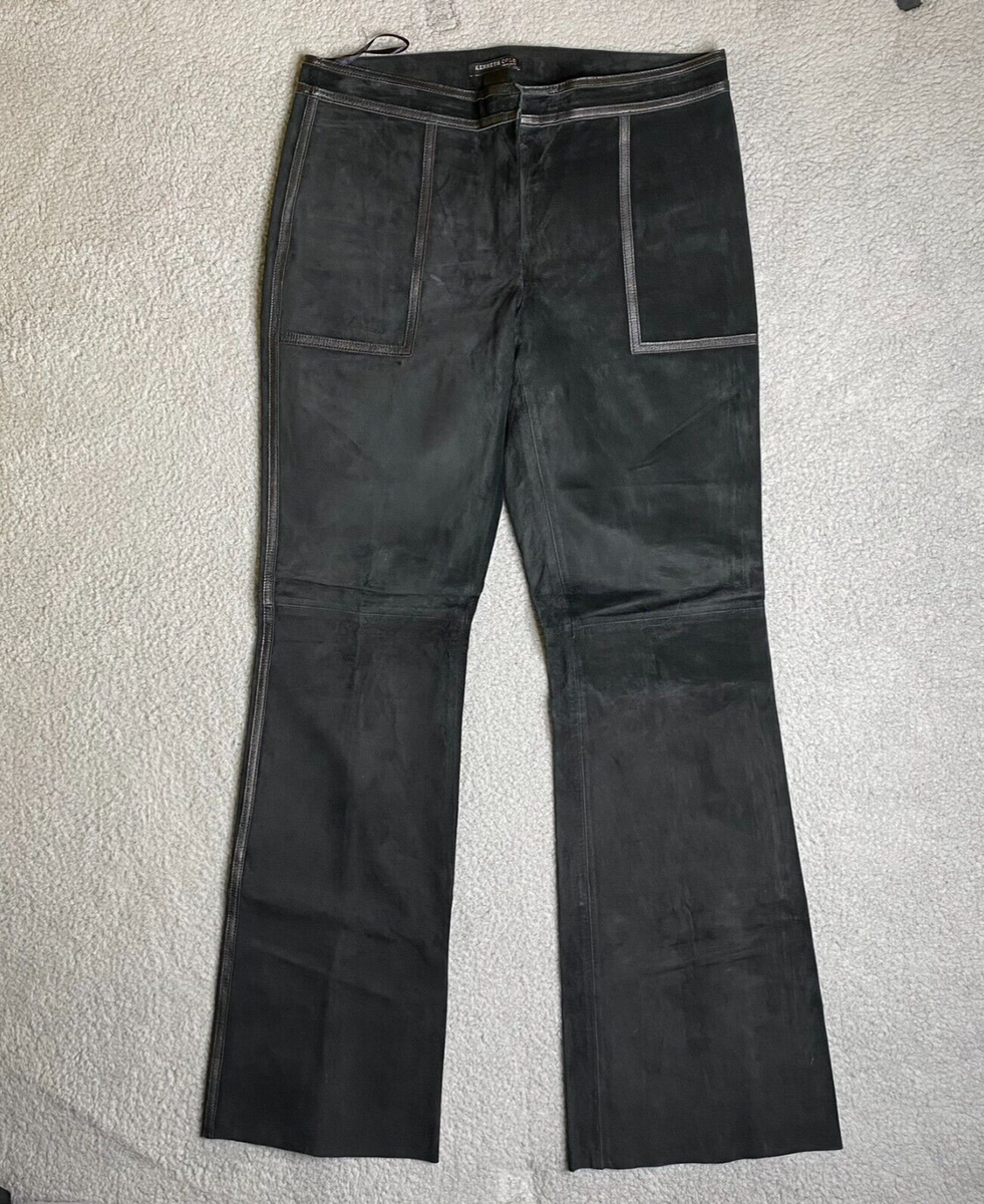 Kenneth Cole New York 100% Suede Bootcut Pants Womens 8 Black