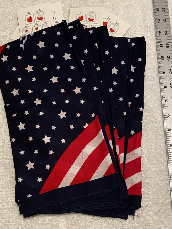 250 Celebrate 6 Handkerchief, Napkins Patriotic 4th Of June