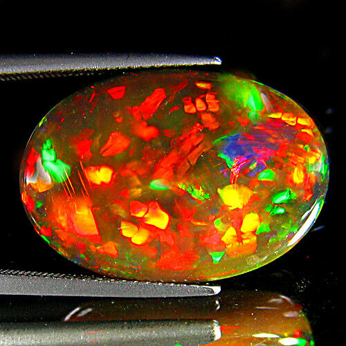 15.44Ct GORGEOUS ! RAINBOW MULTI FLASHY 3D HONEY COMB PATTERN WELO BLACK OPAL - Picture 1 of 1