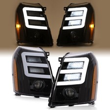 For Cadillac Escalade Hidxenon 2007-2014 Led Drl Projector Headlights Clear