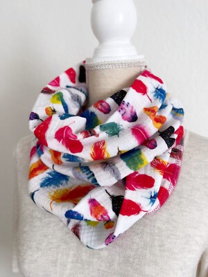 Loopschal Musselin Damen Sommer Baumwolle Schal Schlauchschal Wendeschal Loop