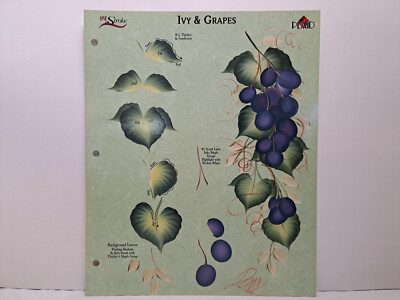 Donna Dewberry's (One Stroke) Teaching Guide Sheet - Ivy & Grapes