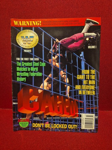 WWF Magazine 1994 Steel CAGED! Collectors Series BRET Hitman HART Vol 1 + Poster - Picture 2 of 13